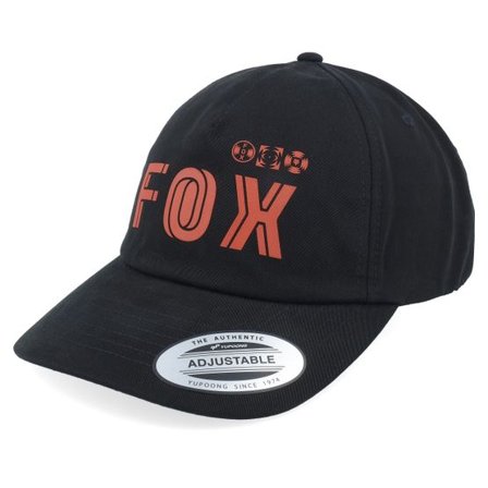 Fox - Svart unconstructed Keps - Glyph Hat Black Dad Cap @ Hatstore
