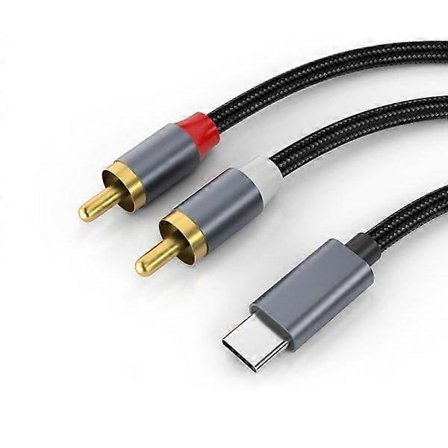 USB-C - 2x RCA stereoäänikaapeli Harmaa 1,2 m
