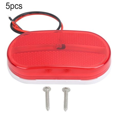 5 stk. 6LED 12V Sidemarkeringslys til Lastbil Trailer Praktisk Tilbehør (Rød)