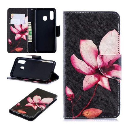 Lompakkokotelo Samsung Galaxy A20e - Vaaleanpunainen Kukka