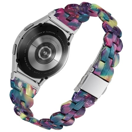 Samsung Galaxy Watch 5 / 4 klockarmband i resinstil - Lila Grön Blomma