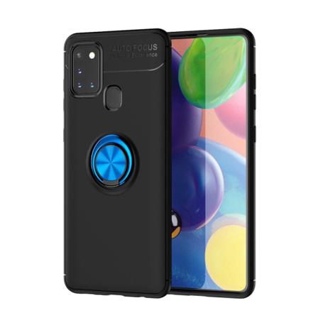 Samsung Galaxy A21s - Lenuo Ring Skal - Svart/blå Svart/blå