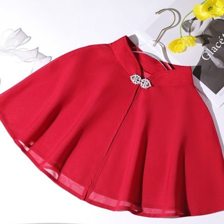 Kvinnor Brud Chiffong Sjal Kvällsbal Cape Sheer Cape Bröllop Cosplay Sjal