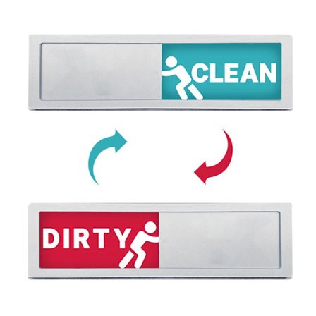 Kontordørskilt påminnelsesskilt Ren skittent skilt