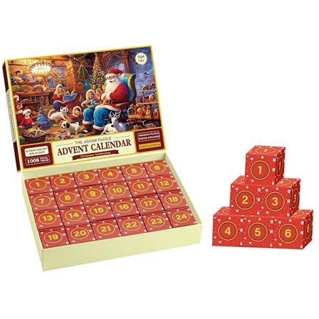 Adventskalender 2023 Julepuslespil - Fireside Juleferiepuslespil til voksne børn, 24 dele 1008 puslespilsbrikker Julegave-nedtælling