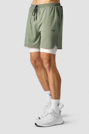ICANIWILL - Stride 2-in-1 Shorts Men Sea Green - Herre - ICIW