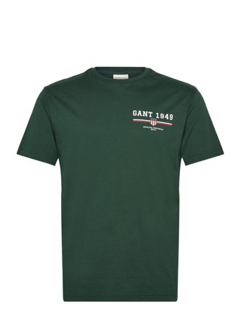 GANT Graphic Ss T-Shirt - Green - XXL