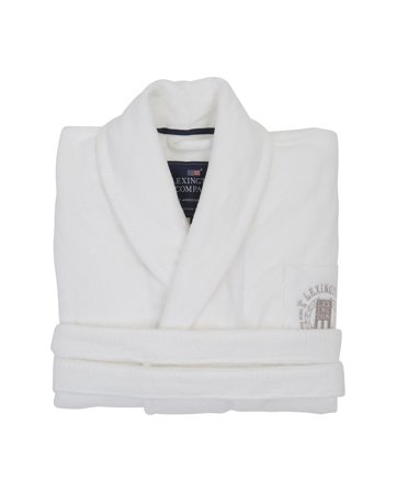 Lexington Unisex hotel velour robe, white