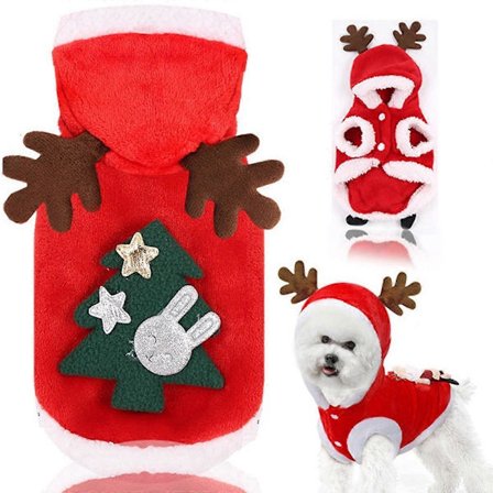 Julekostume til kæledyrshund, hundetøj til små og mellemstore hunde og katte