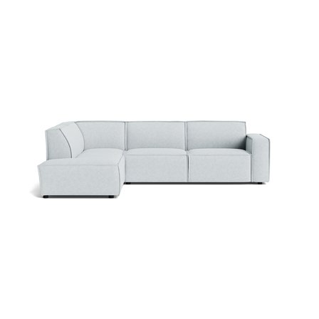 Lyon hjørnesofa, venstrevendt - Aragon Krystal blå - 289x218x80cm - Moderne & Holdbar Sofa, hjørnesofa - Perfekt til afslapning og hygge