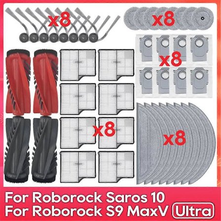 Til Roborock Saros 10 / S9 MaxV Ultra / S90ver / G30 / A1460RR Reservedele Tilbehør Hoved Sidebørste Filter