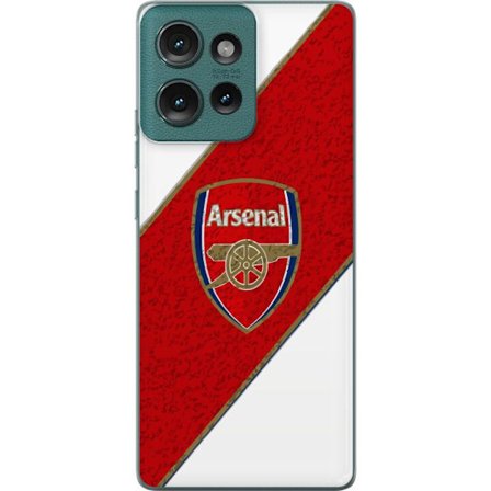 Kompatibelt Mobilskal till Motorola Motorola Edge 50 Moschino Toy teddybjörn med enkel tecknad design, brun björn med vit tröja och tydlig logotyp