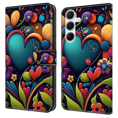 För Samsung Galaxy A36 5G A56 5G Fodral PU Läder Plånbok Telefonfodral med Ställ - Guld Ring Multic