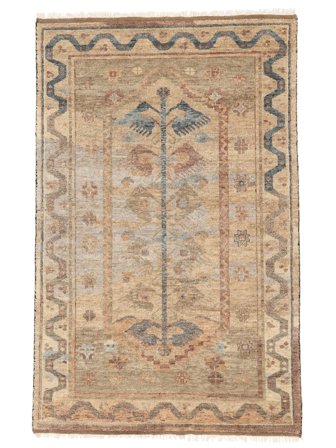 195X303 Tapis D'orient Usak Indo Marron/Orange (Laine, Inde)