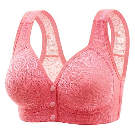 Dame BH'er med knaplukning foran, sømløse, ren bomuld, blød skål