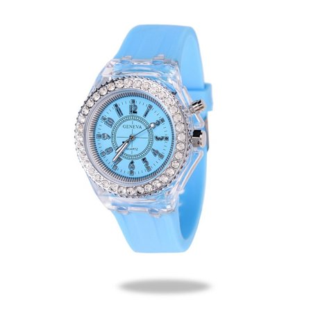 Rhinestone LED Luminous Watch, Sports Digital Clock