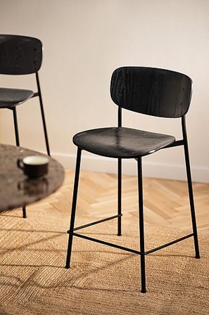 Jotex - Barstol 2-pack Plywood - Stål Svart ek MORRELL - Köp Barstolar hos Jotex