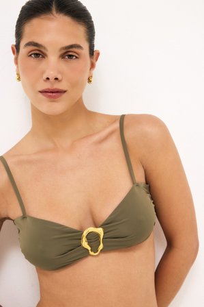 NA-KD Haut de bikini avec boucle - Bikinis - Vert - S