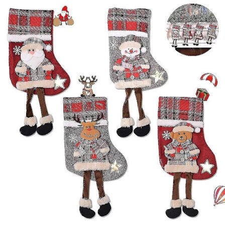 4-pack Julstrumpor Julstrumpor Julstövlar Hängande Strumpor Julstrumpor Julstrumpor Presentpåse Hängande Godis