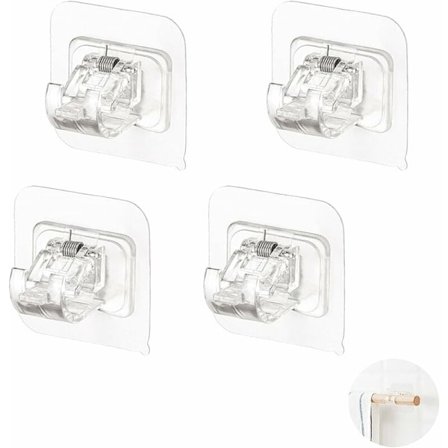 Gardinstångsfästen utan borrning, självhäftande gardinkrokar, gardinstångsfästen, självhäftande stångfästen för att hänga gardiner eller 