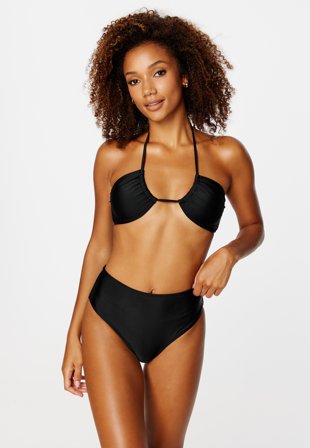 BUBBLEROOM Mila High Waist Bikini Bottom Black Klær