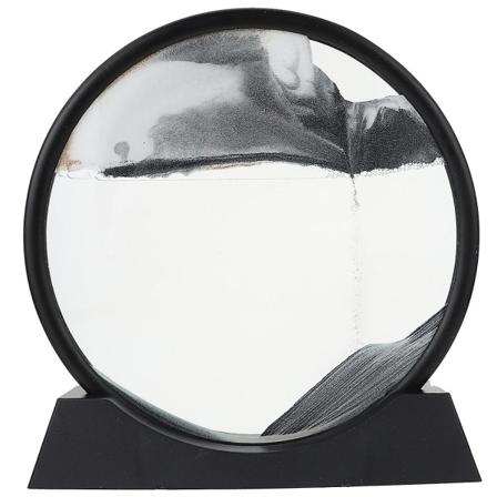 Dynaaminen taidevirtaava hiekkakuva koriste 3d maisema hiekkataide sisustus kotiin ja toimistoon DecorBlac Black 16X15CM