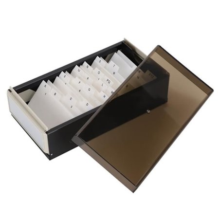 Visitkort holder, visitkortboks med stor kapacitet, sort til opbevaring af visitkort