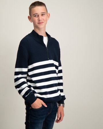 LMTD NLMNURJO LS HALF ZIP KNIT Blå Genser Gutt - Kids Brand Store