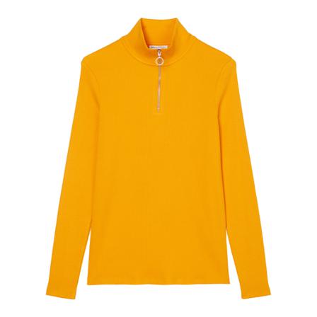 Marc O'Polo Half-zip long sleeve top Orange, Dame