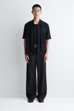 COS Homme Pantalon Chino Large En Coton in Noir