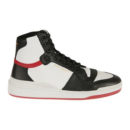 Saint Laurent Mid-top Sneakers , Wit , Heren , Maat: 42 1/2 EU