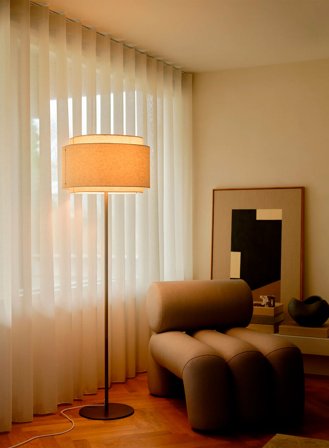 Takai gulvlampe H150 - beige/bronse