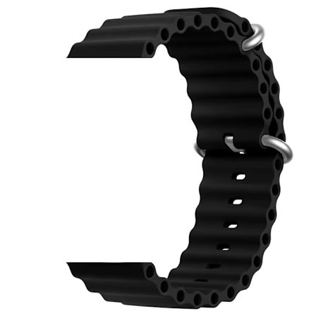 Armband Silikon Ocean / Havsband - Passar Apple Watch 42mm-49mm - Svart