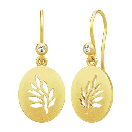 Julie Sandlau, Tree of Life Signet Earrings - Gold Geel, Dames, Maat:ONE Size