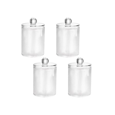 4-packhållare, 10 Oz Klar Plastburkbehållare för Organisatörsförvaring - Badrumstillbehör