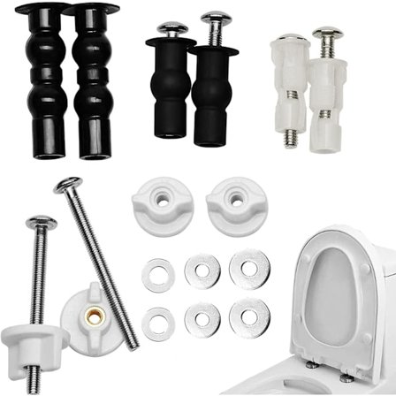Toiletlåg Skruer Reservedele, Toilet Sæde Monteringssæt Toilet Sæde Toilethængsel Beslag, Beslagssæt med Skruer Reservedele