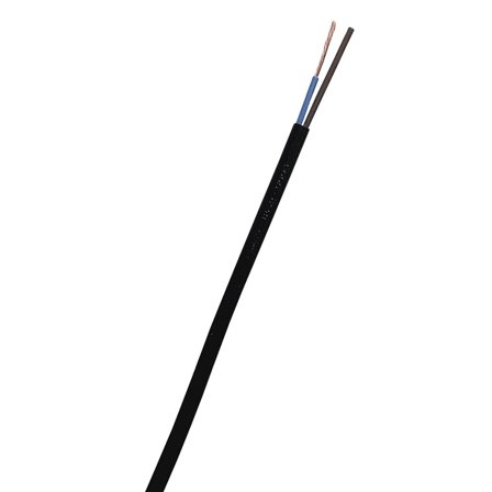 Nexans SKK Tilkoblingskabel H03VV-F, 300/300 V 2 x 0,75 mm², svart, Stikkontakter & kabler