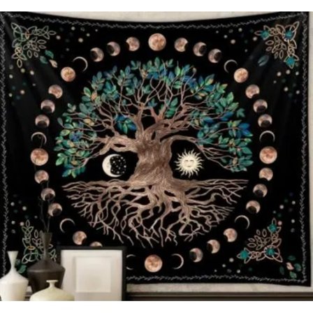 Mystisk Tree of Life Svamp Skov Tapestry Væg Hængende Eventyr Fortælling