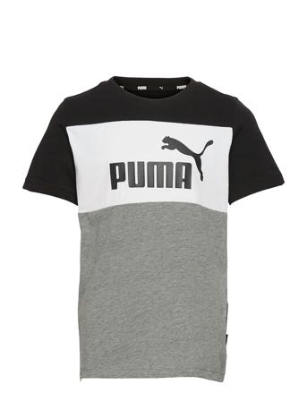 Ess+ Colorblock Tee B T-shirt Grå PUMA