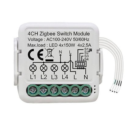XJ-Tuya Zigbee Smart Switch Modul Relé 4-veis Smartlife Trådløs Kontroll Kompatibel Hjem Yandex—max