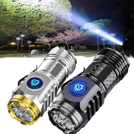 Kolmisilmäinen hirviö Mini-taskulamppu, Mini-taskulamppu Type-C -käyttöinen 3 tilalla, Tarkennus retkeilyyn, vaellukseen, lahja-WELLNGS