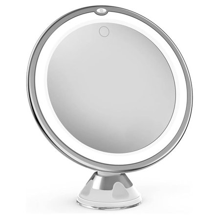 Avtakbart forstørrelsesspeil med LED-lys og 10X forstørrelse
