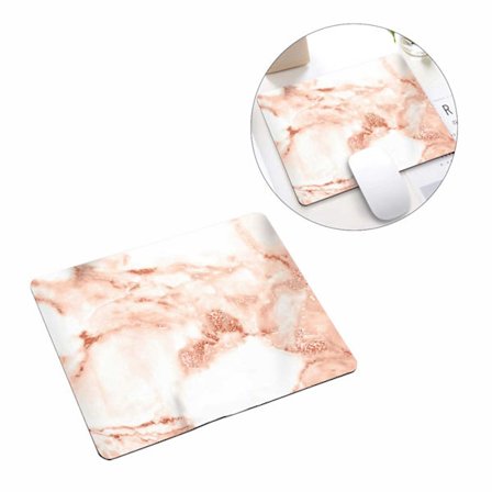 Blød musemåtte med trykrink marmor 21x26cm