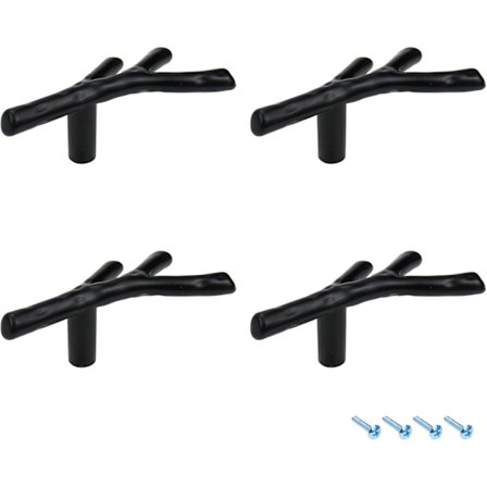 Svart kvistgren skåp handtag enkel hål zinklegering dekorativ garderob