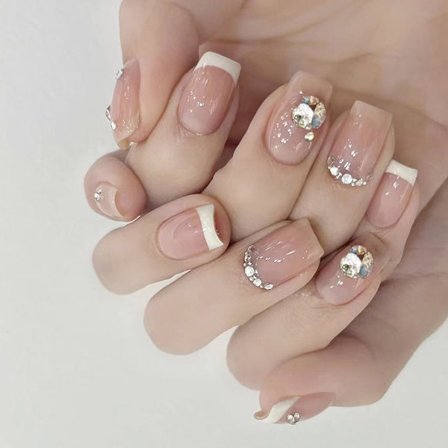 24st False Nails Short Square French