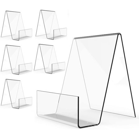 6-delt - 10 cm - Klar akryl - Utstillingsstativ - Staffeli