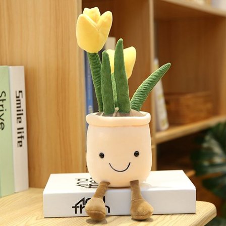 Tulipan Plyslegetøj, 35 cm Blomst Pot Fyldt Plushie Pude Dekoration