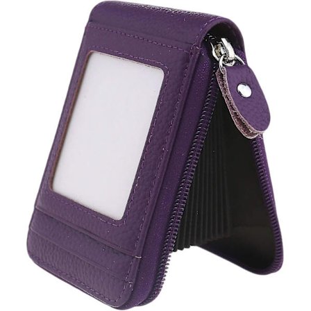Mjukt Läder Kreditkortshållare Plånbok Fick ID Business Card Case Väska Lila Present