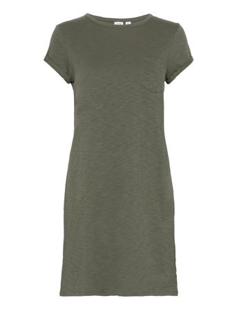 V-Ss Pkt Tee Dress Khaki GAP