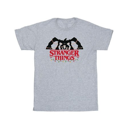 Netflix Boys Stranger Things Demogorgon Julbelysning T-shirt Sport Grå 7-8 År